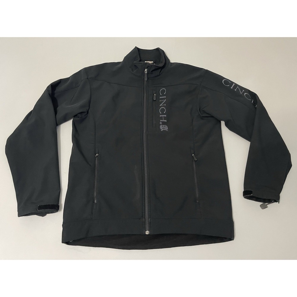 Cinch Soft Shell Jacket Concealed Carry Men's Size M Black Logo Embroidered